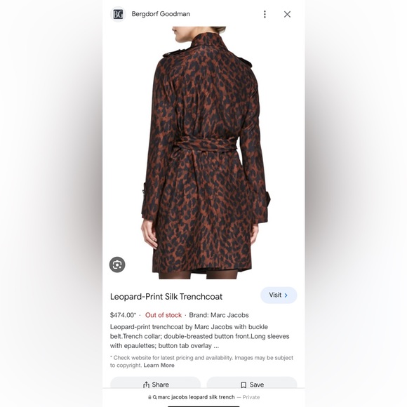 Marc Jacobs Leopard-Print Silk Trench - Picture 6 of 7